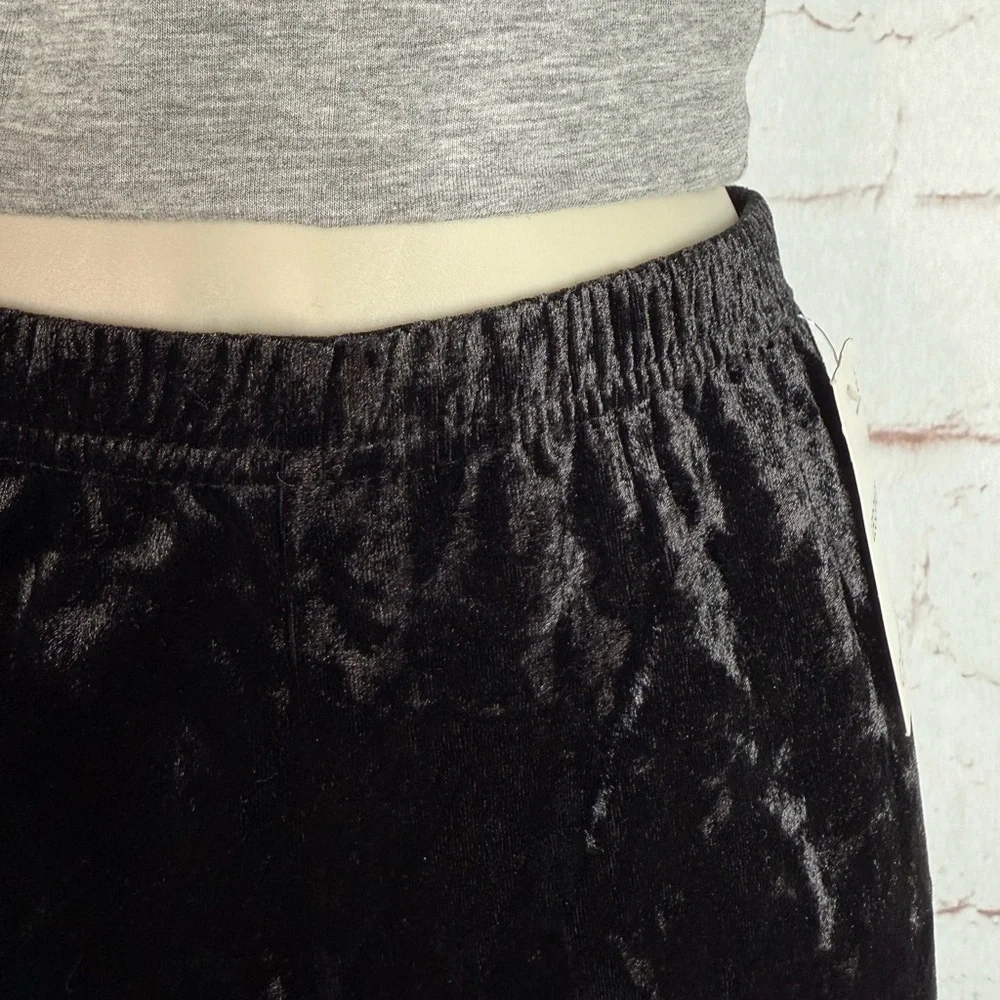 CAPELLI Black Crushed Velvet Leggings Elastic Waist Girls Size L NEW WITH TAG - Picture 3 of 13